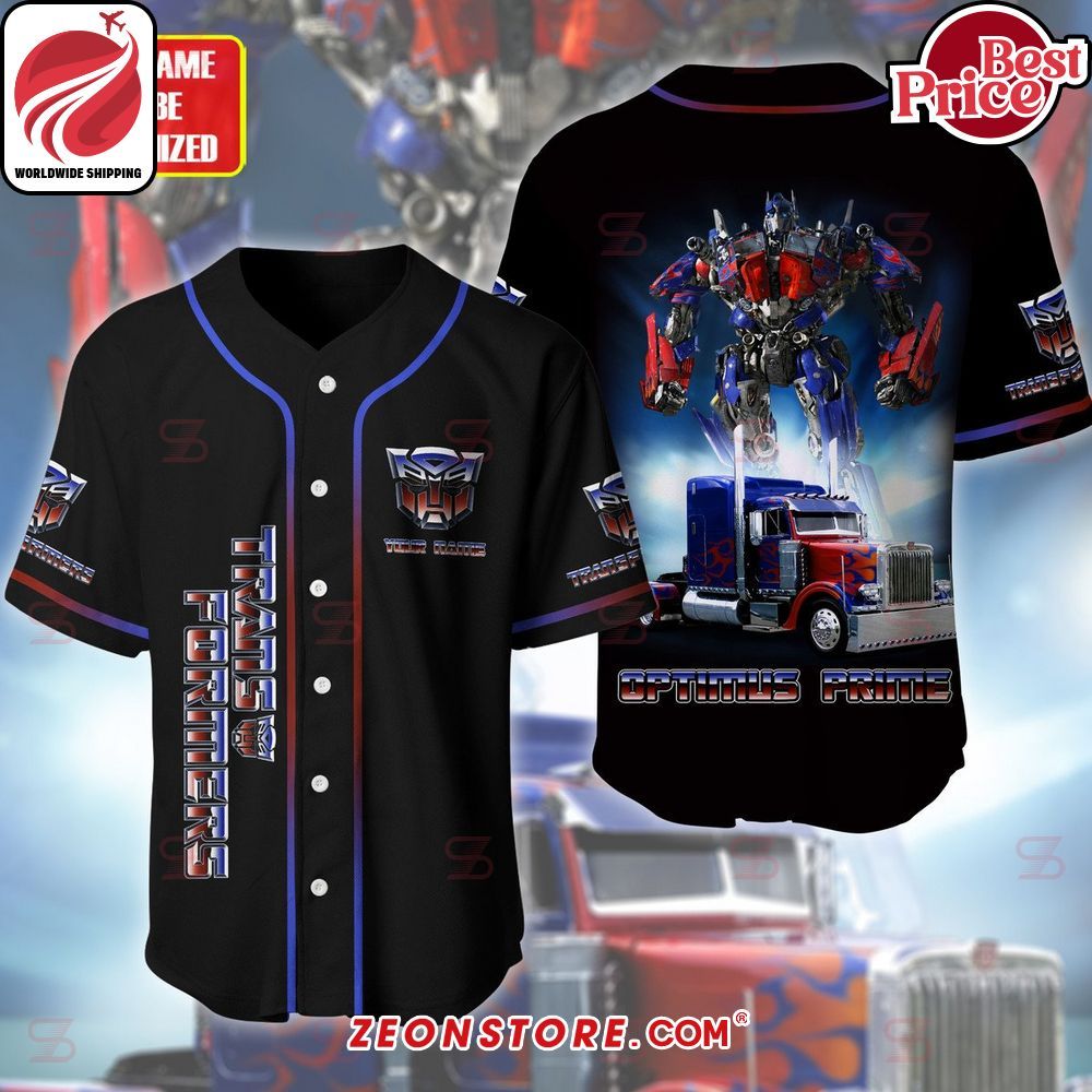 Optimus Prime Transformers Custom Baseball Jersey Short