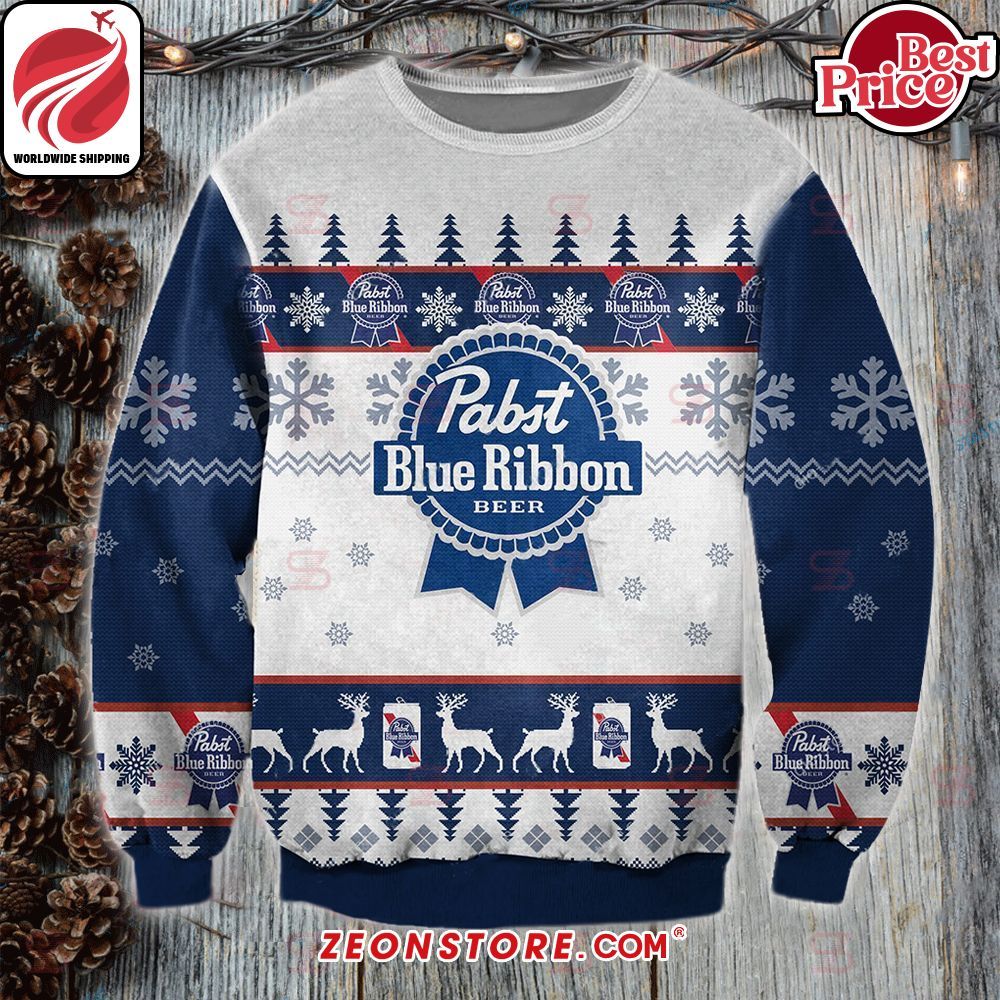 Pabst Blue Ribbon Beer Sweater