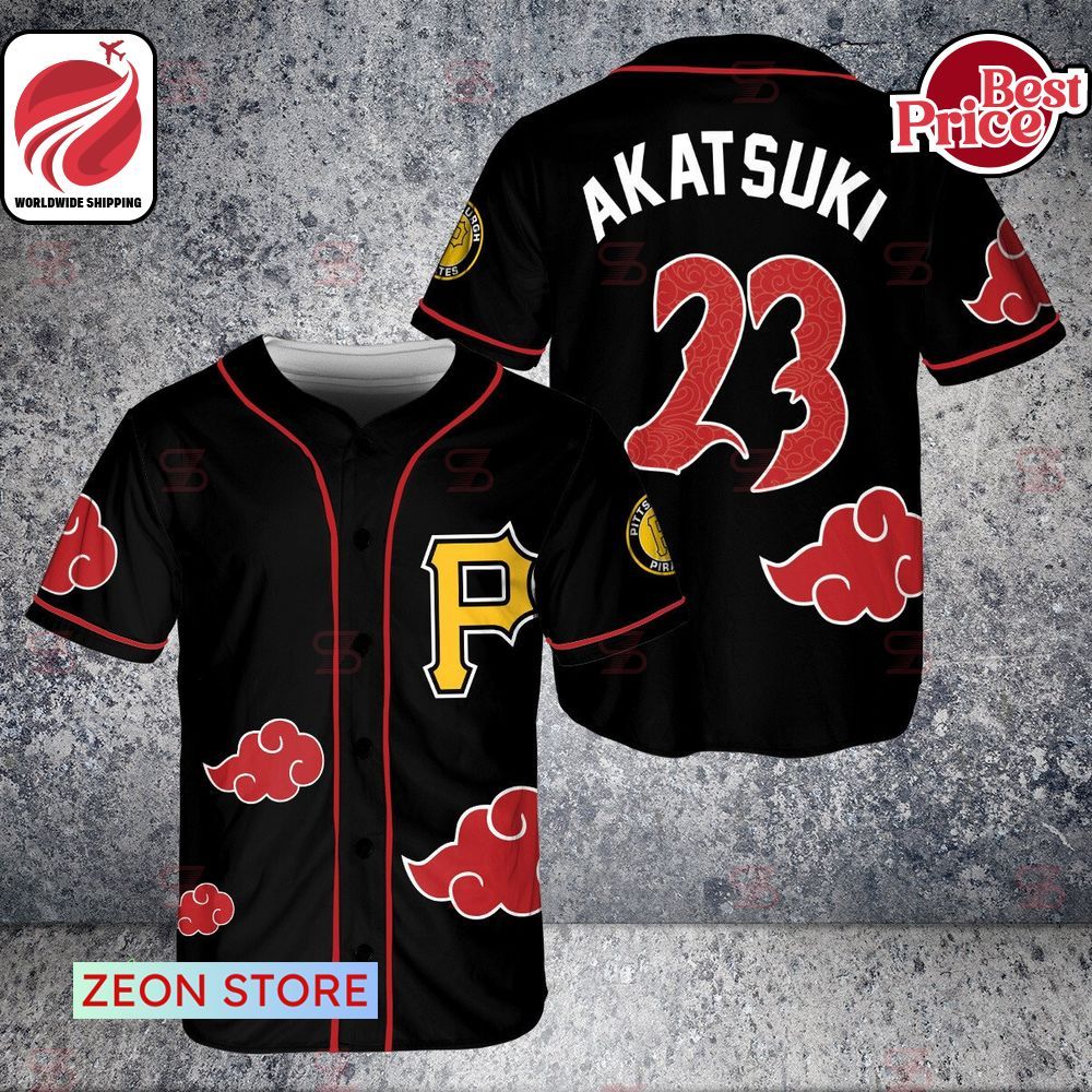 Pittsburgh Pirates Anime Naruto Akatsuki Cloud Baseball Jersey