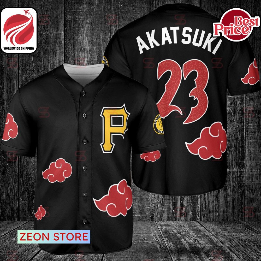 Pittsburgh Pirates Naruto Akatsuki Cloud Baseball Jersey