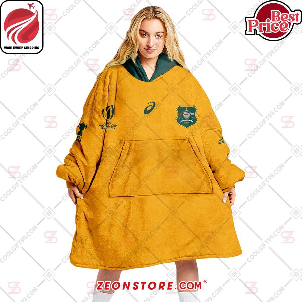 Rugby World Cup 2023 Australia Rugby Wallabies Asics Custom Hoodie Blanket