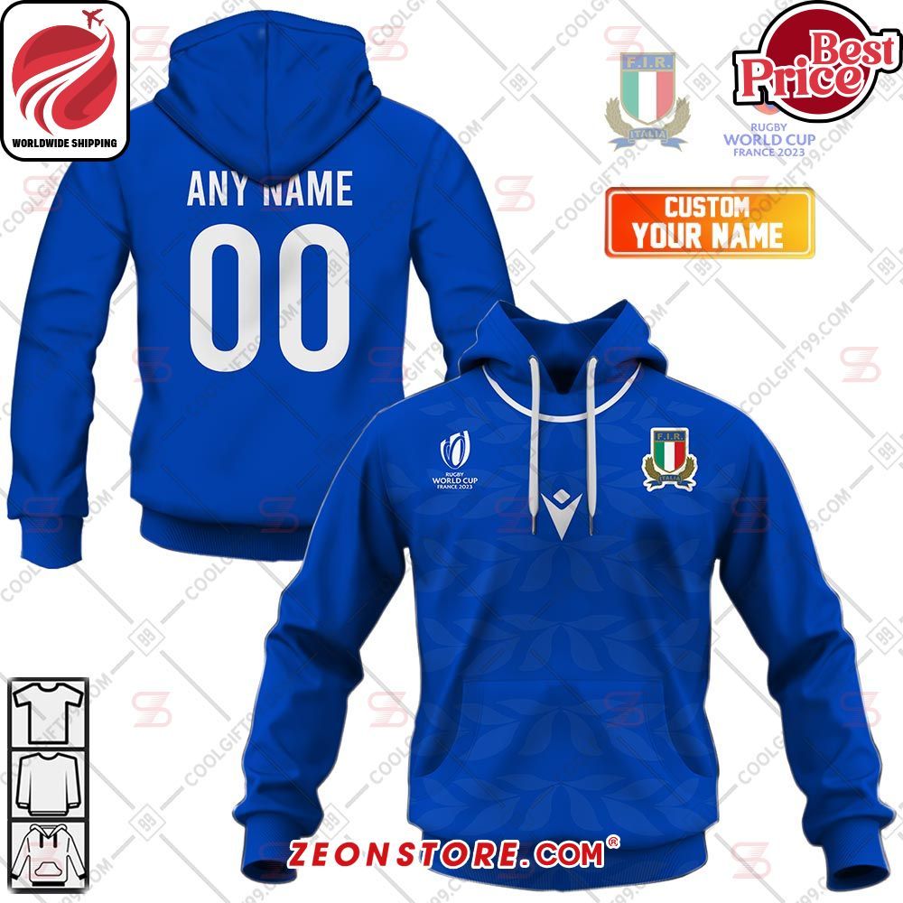 Rugby World Cup 2023 ITALY Rugby Macron Custom Shirt Hoodie