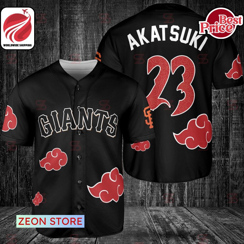 San Francisco Giants Anime Naruto Akatsuki Cloud Baseball Jersey