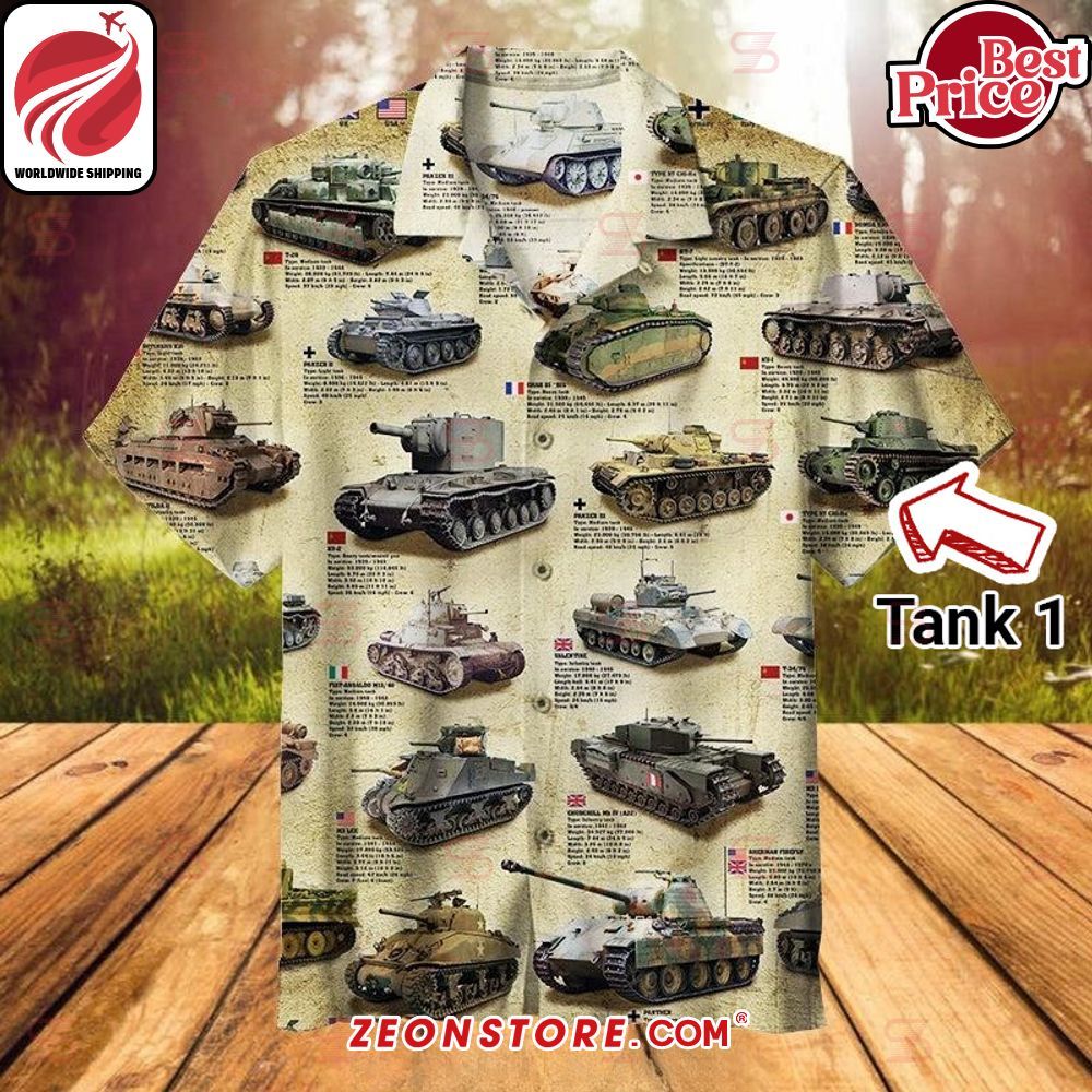 Tanks of WWII Hawaiian Shirt Short