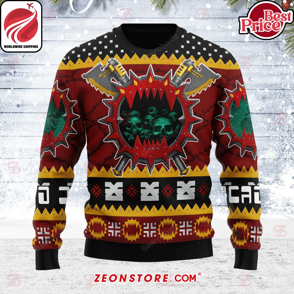 Warhammer 40K Chaos Space Marine World Eaters Iconic Sweater Sweatshirt