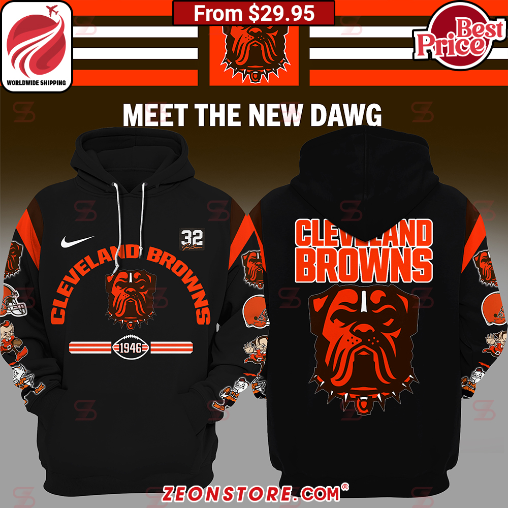 Cleveland Browns Jim Brown Meet The New Dawg Hoodie, Pant, Cap