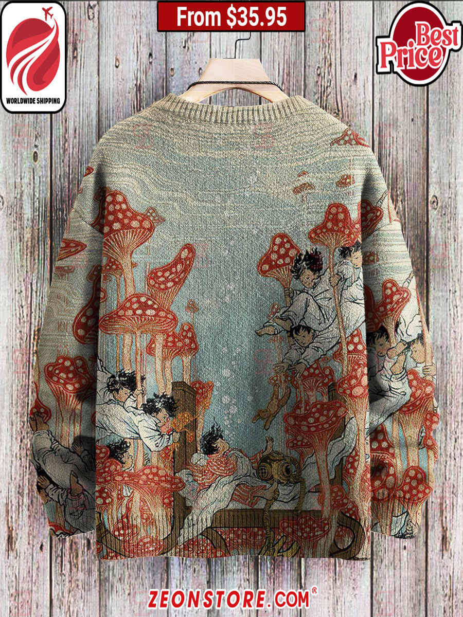 Vintage Mushroom Art Sweater