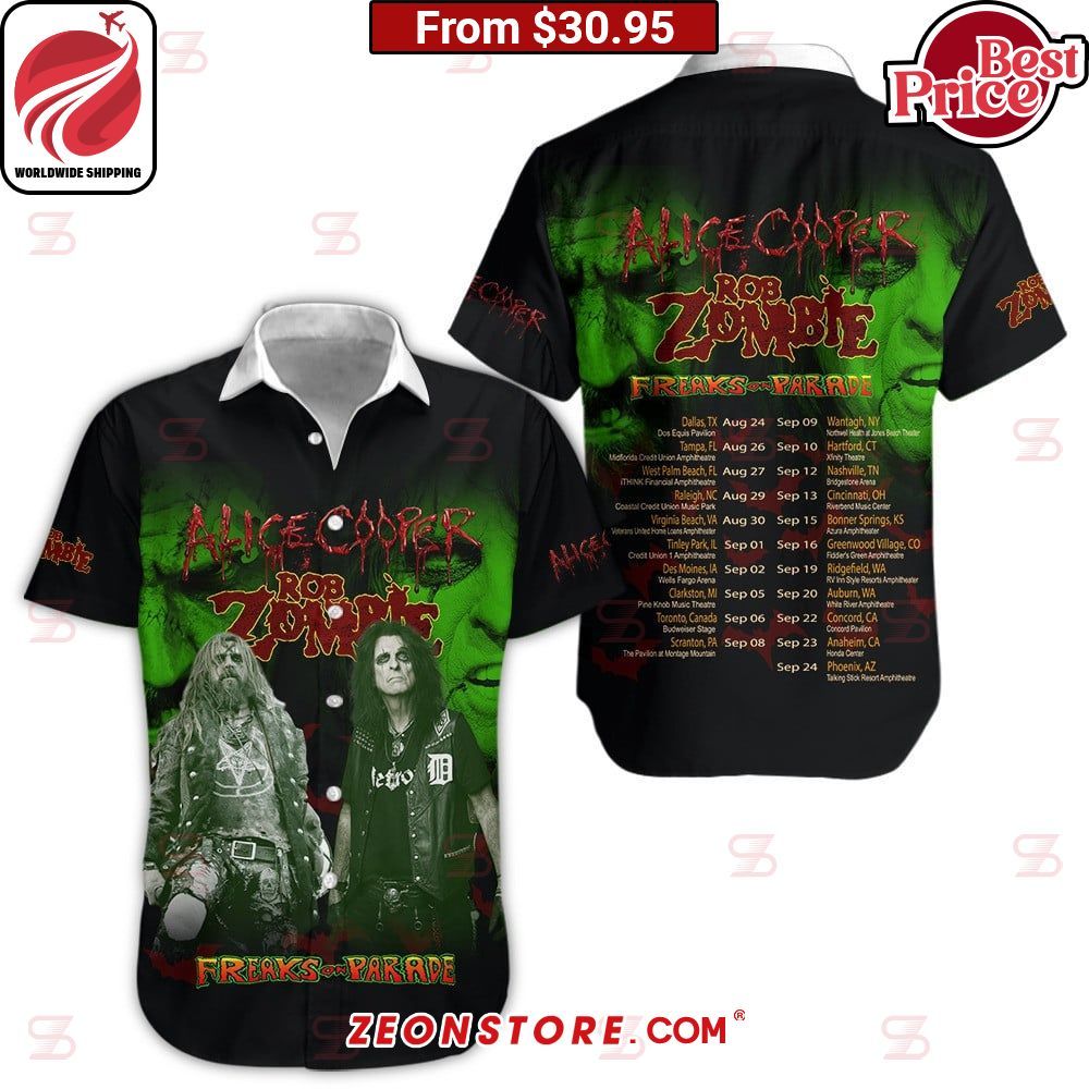 Alice Cooper Rob Zombie Freaks on Parade Hawaiian Shirt