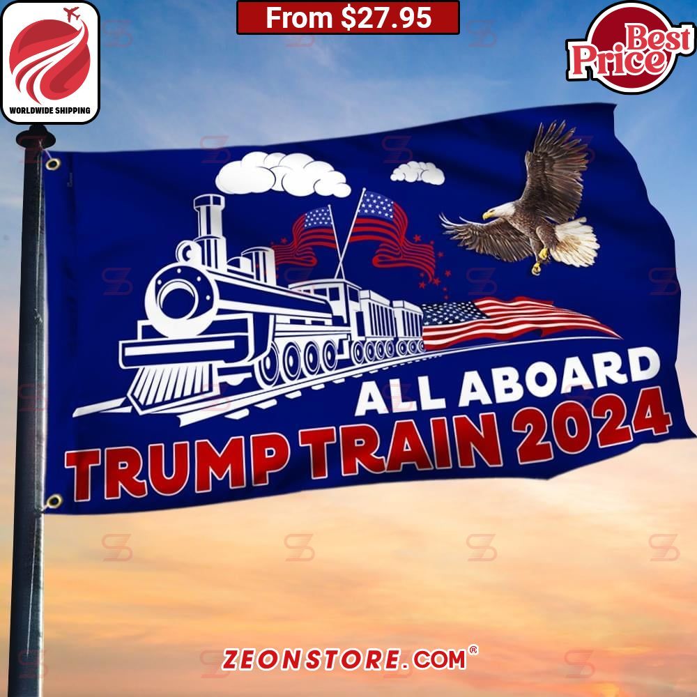 All Aboard Trump Train 2024 Eagle Flag