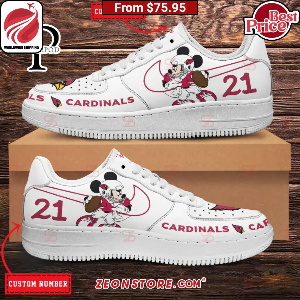 Arizona Cardinals NFL Mickey Mouse Custom Nike Air Force 1 Sneaker
