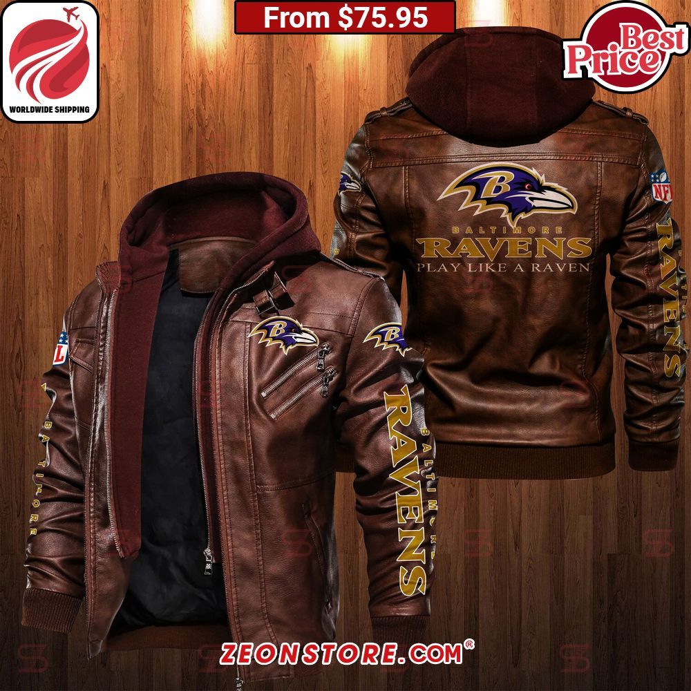Baltimore Ravens Play Like a Raven Leather Jacket
