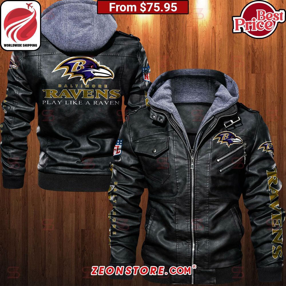 Baltimore Ravens Play Like a Raven Leather Jacket