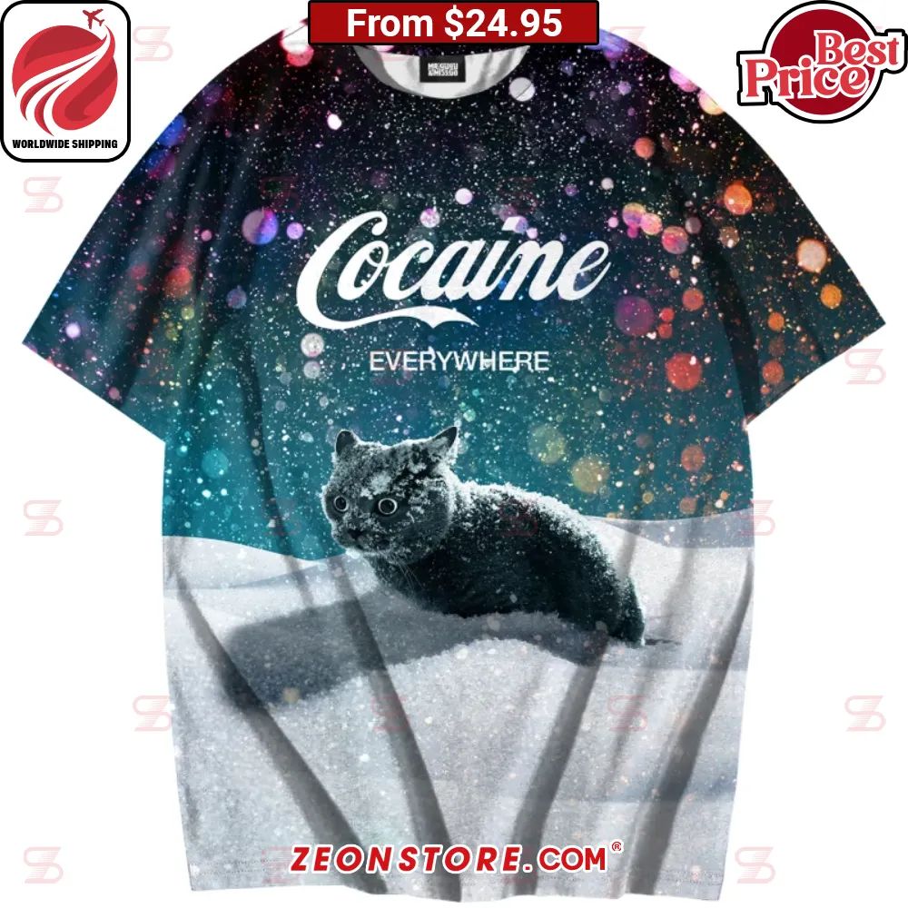 Black Cat Cocaine Everywhere Shirt