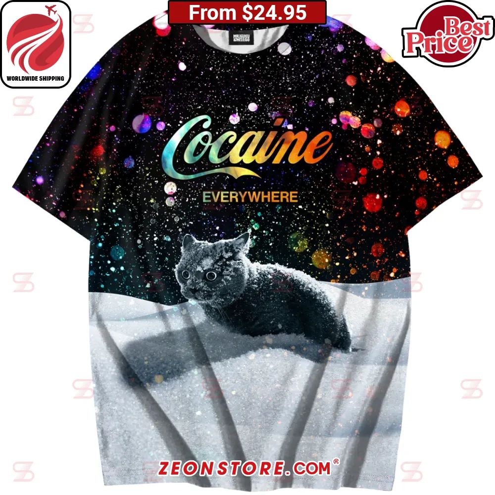 Black Cat Cocaine Everywhere T-Shirt