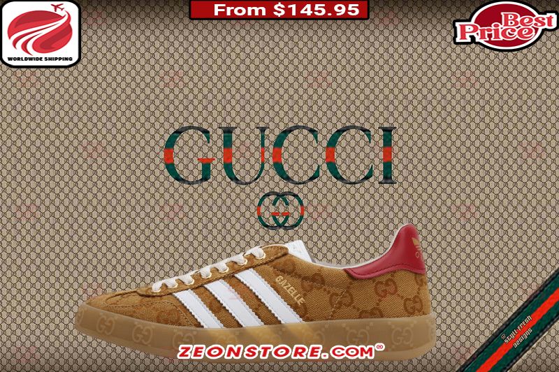 Brown Gucci Adidas Gazelle Shoes