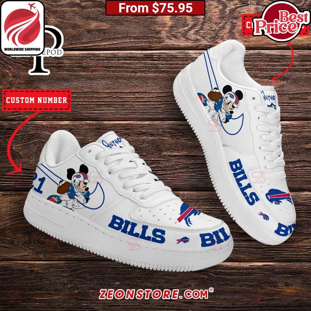 Buffalo Bills NFL Mickey Mouse Custom Nike Air Force 1 Sneaker