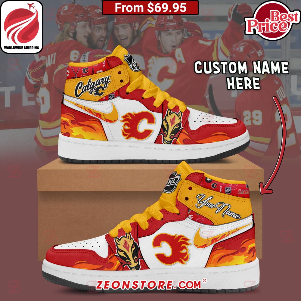 Calgary Flames Custom Nike Air Jordan 1