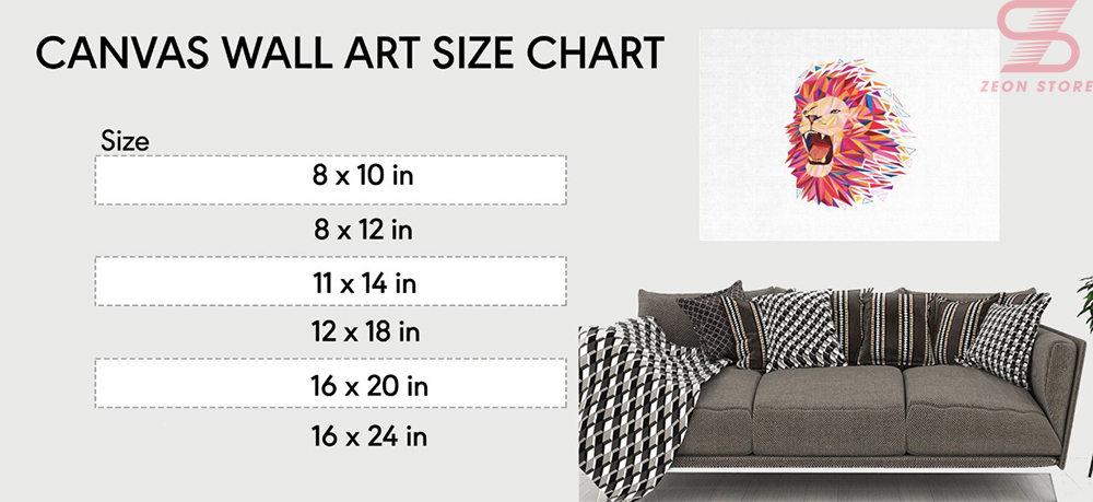 Canvas Size Chart:
