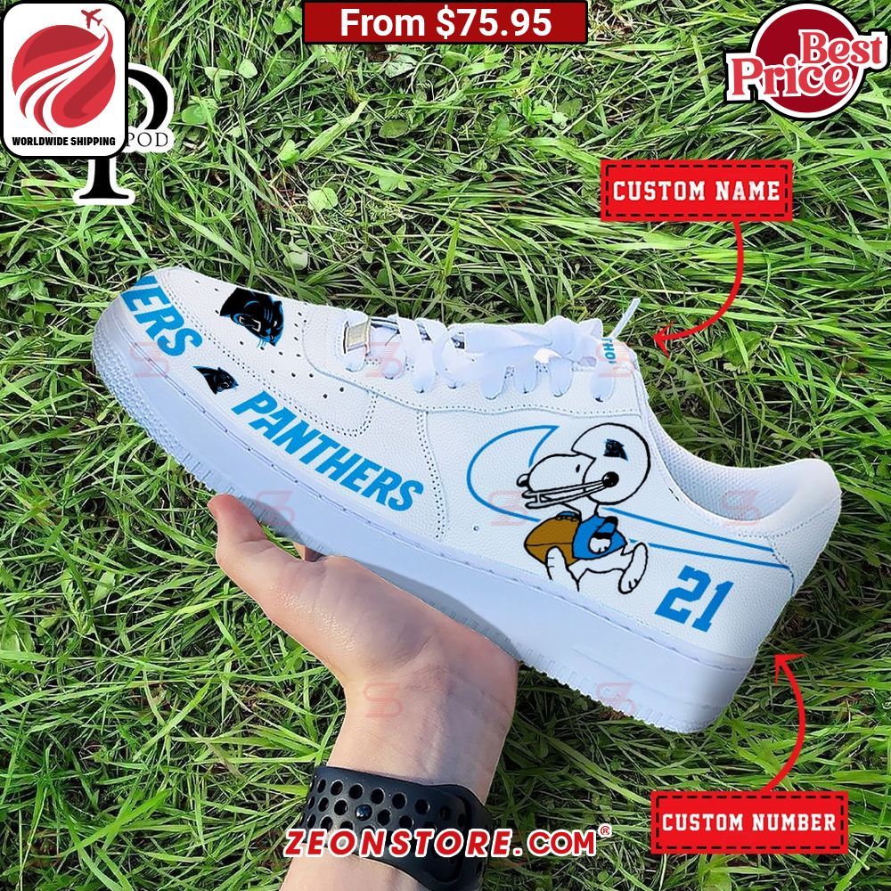 Carolina Panthers NFL Snoopy Custom Nike Air Force 1 Sneaker