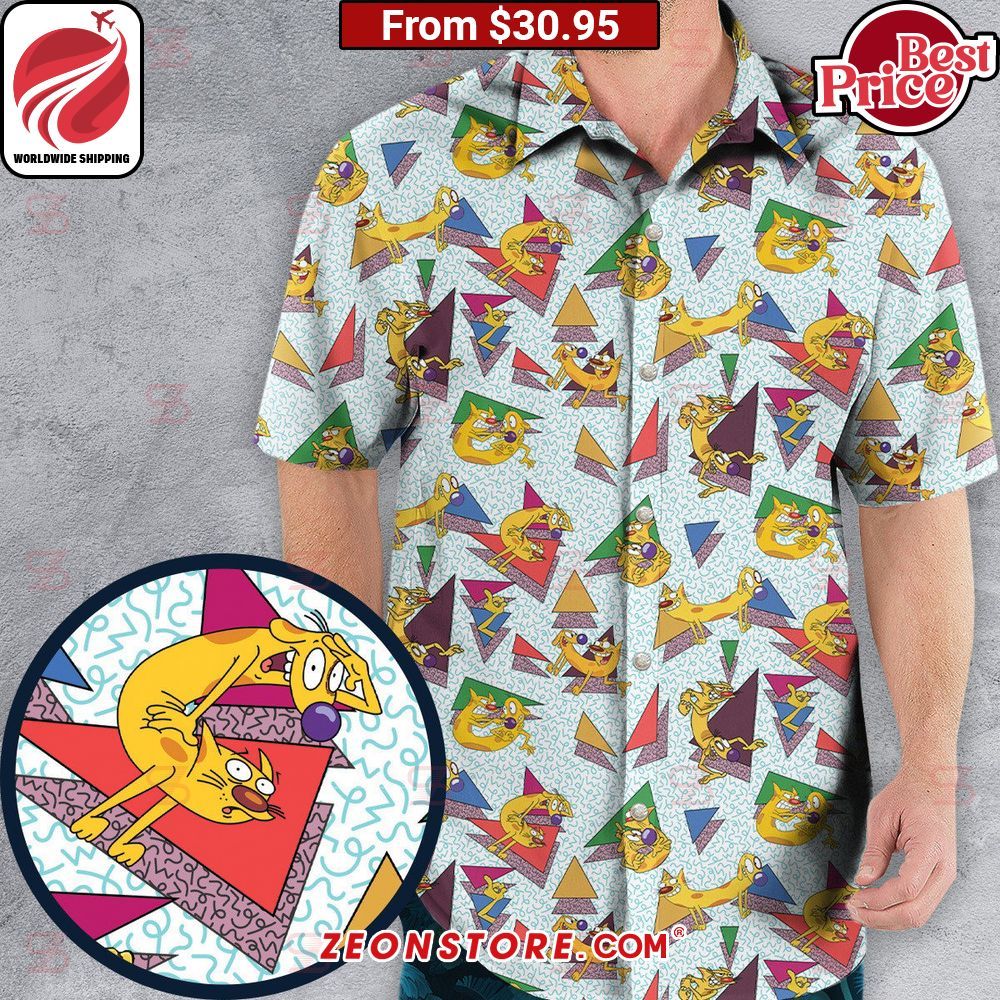 Catdog 90s Cartoon Pattern Hawaiian Shirt