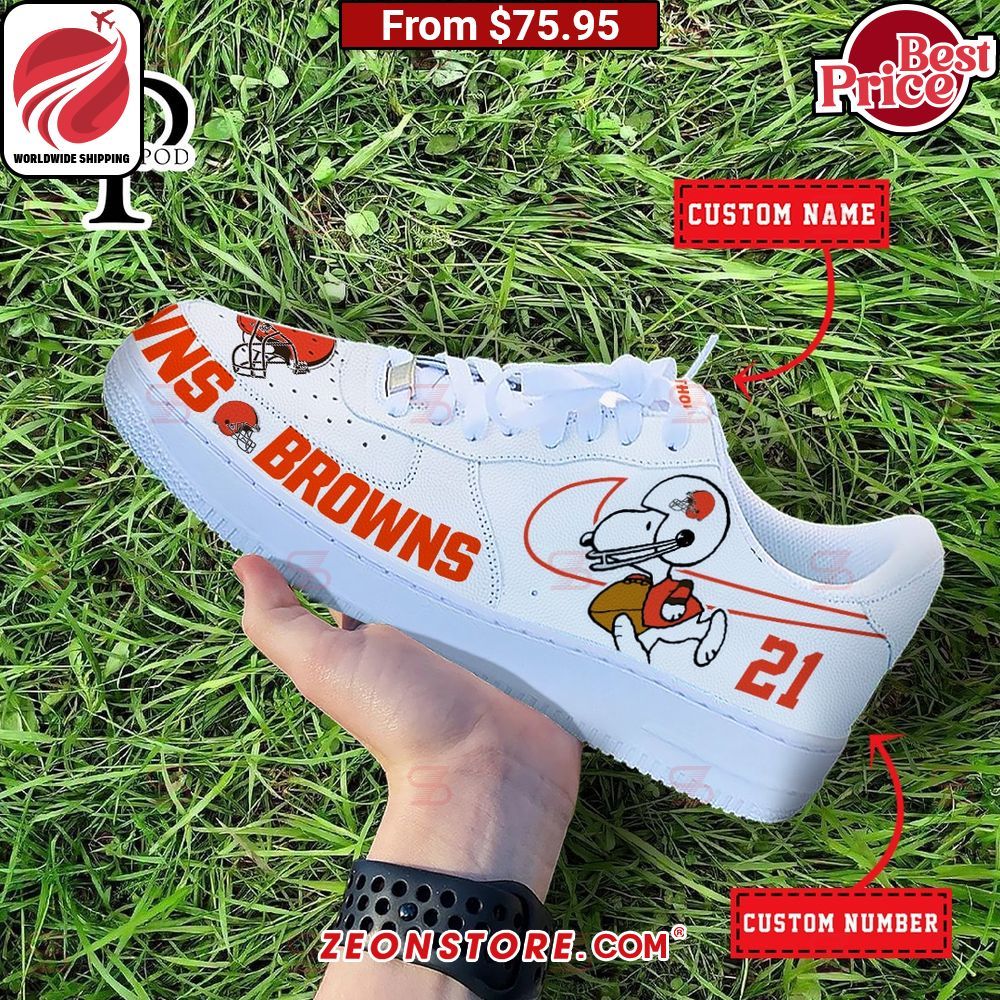 Cleveland Browns NFL Snoopy Custom Nike Air Force 1 Sneaker