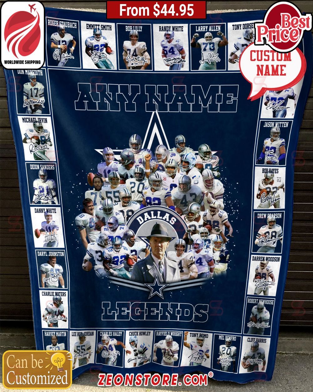 Dallas Cowboys Legends Custom Blanket