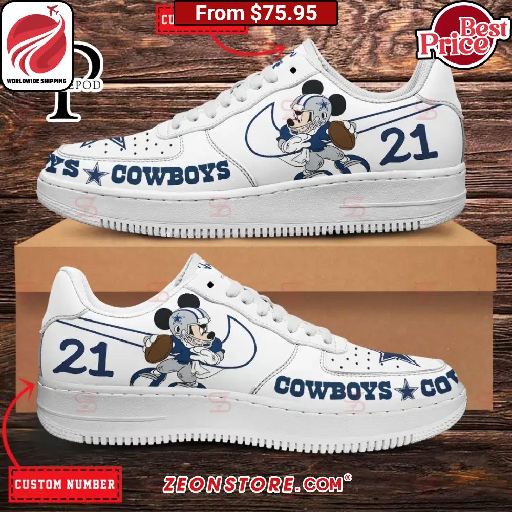 Dallas Cowboys NFL Mickey Mouse Custom Nike Air Force 1 Sneaker