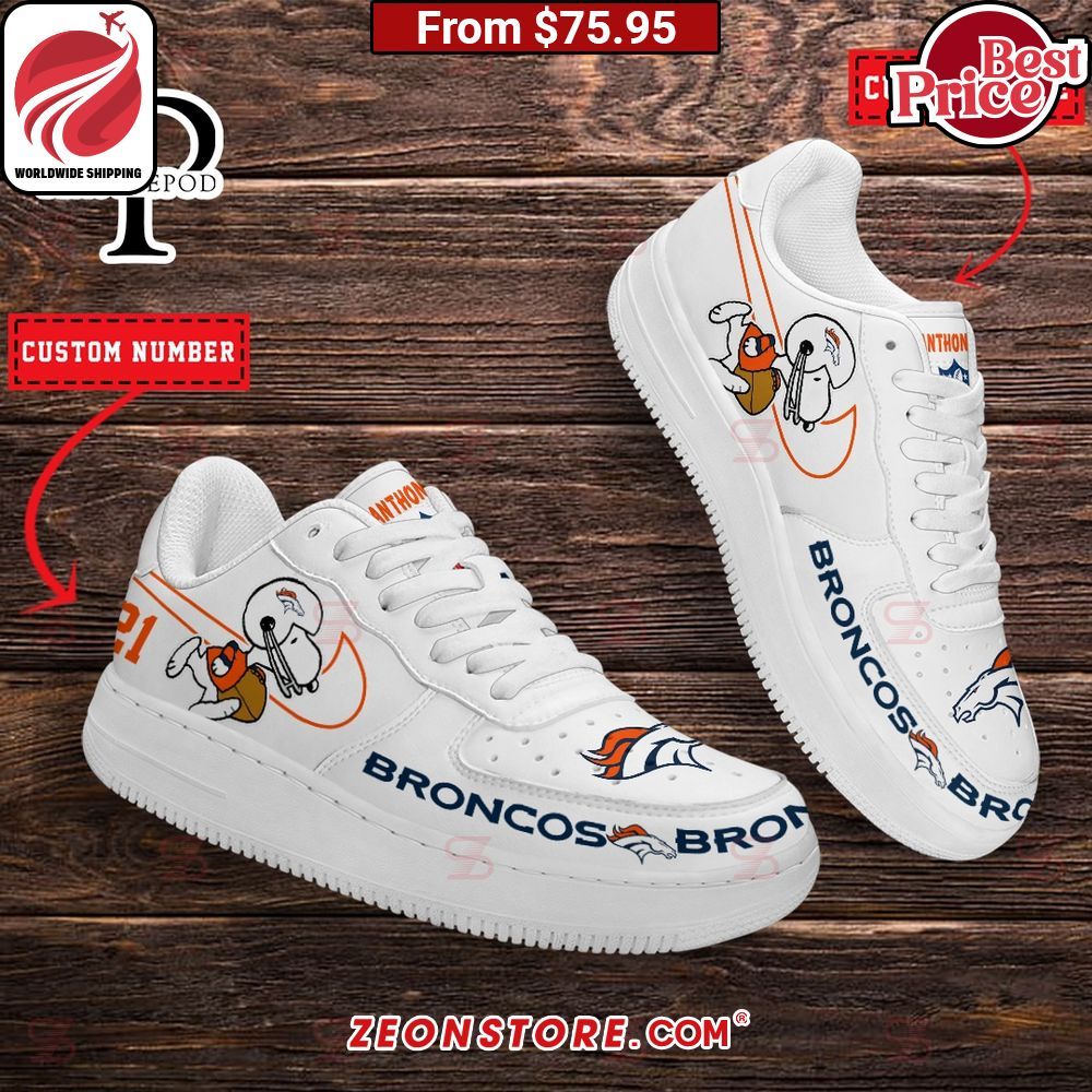 Denver Broncos NFL Snoopy Custom Nike Air Force 1 Sneaker