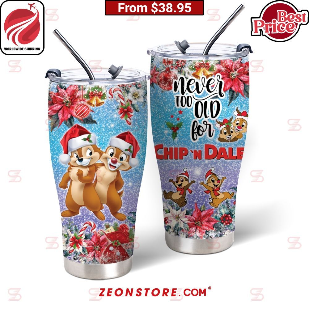 Disney Christmas Never Too Old For Chip 'n' Dale Tumbler