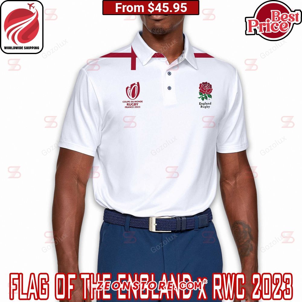 Flag Of The England Rugby Team World Cup France 2023 Polo Shirt
