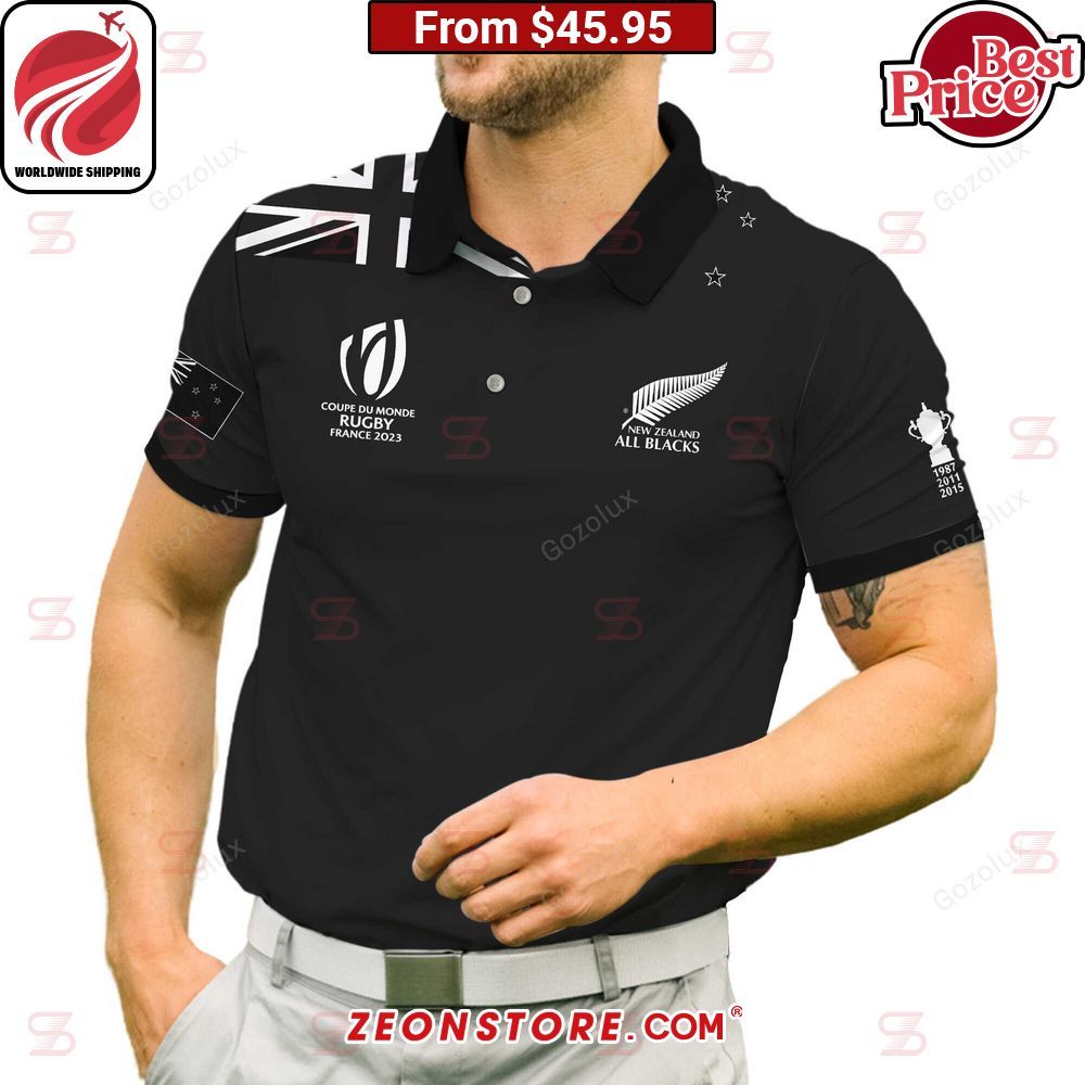 Flag Of The New Zealand Rugby World Cup France 2023 Polo Shirt