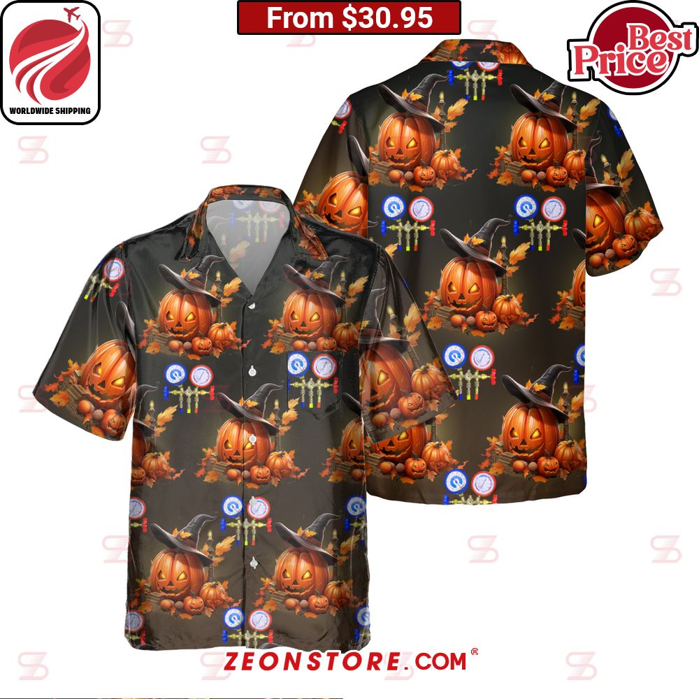 HVAC Tech Pumpkin Halloween Hawaiian Shirt