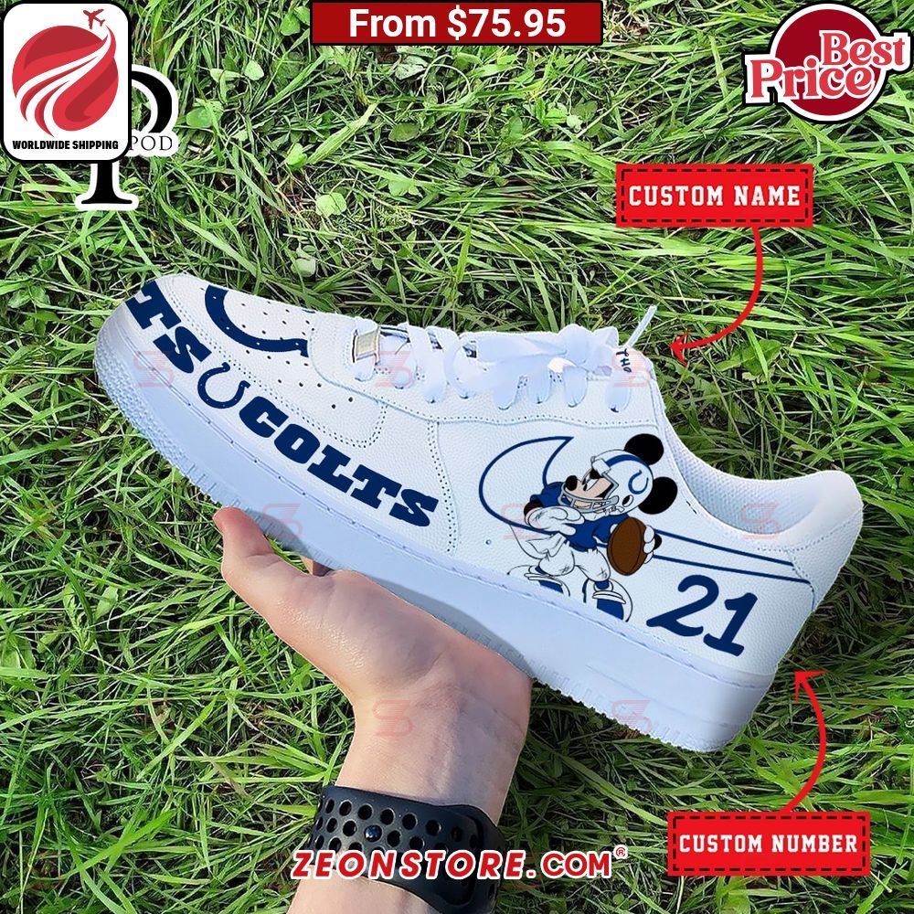 Indianapolis Colts NFL Mickey Mouse Custom Nike Air Force 1 Sneaker