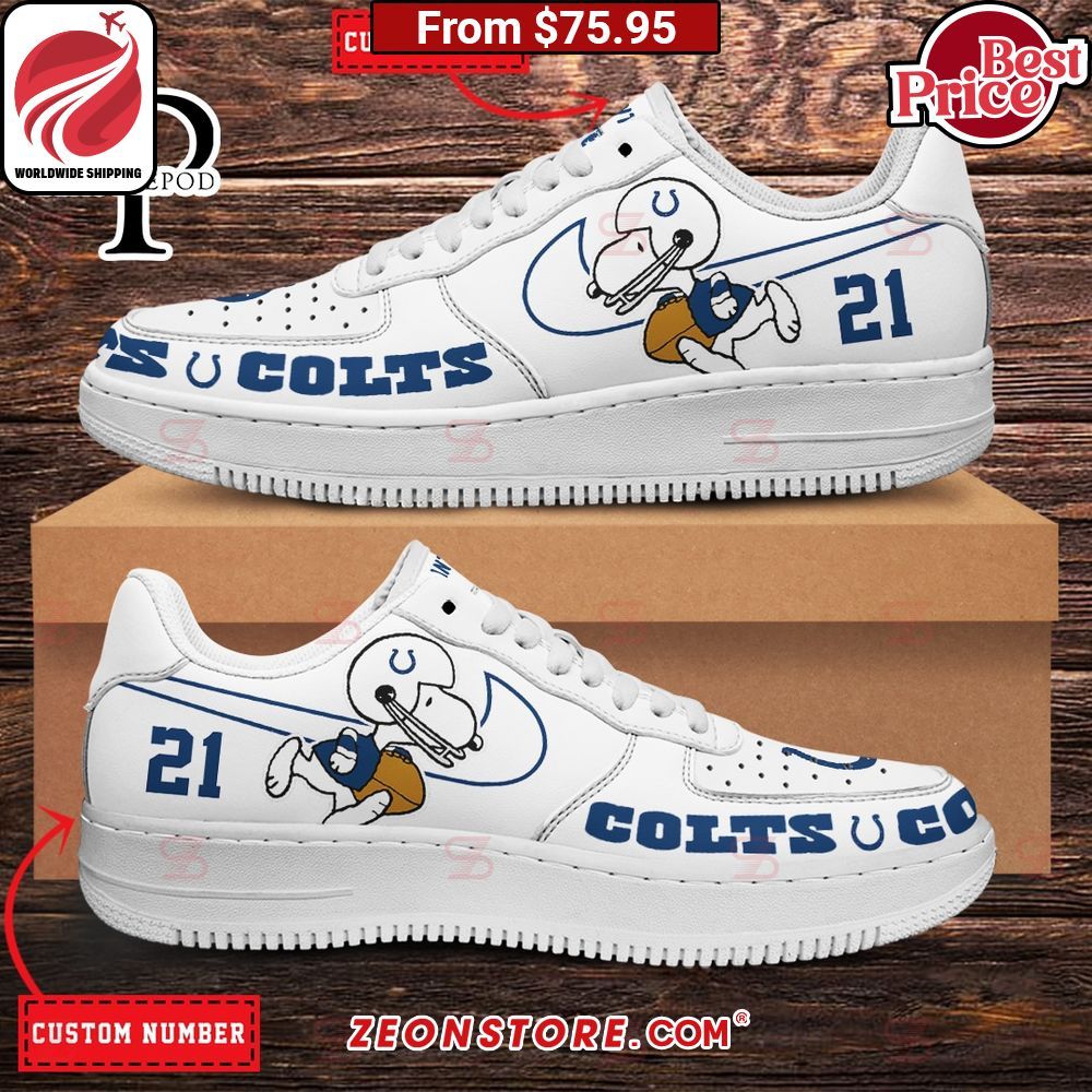 Indianapolis Colts NFL Snoopy Custom Nike Air Force 1 Sneaker