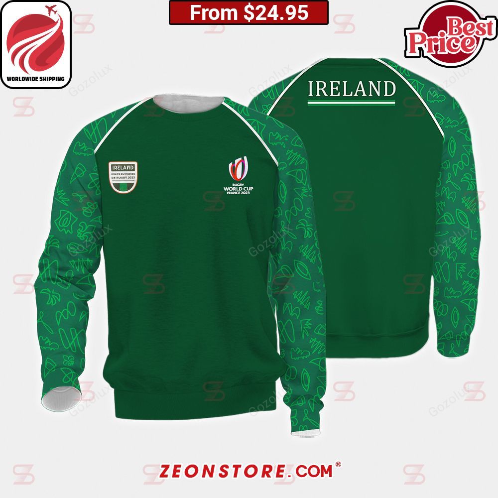 Irish Rugby Green Rugby World Cup France 2023 Shirt Hoodie
