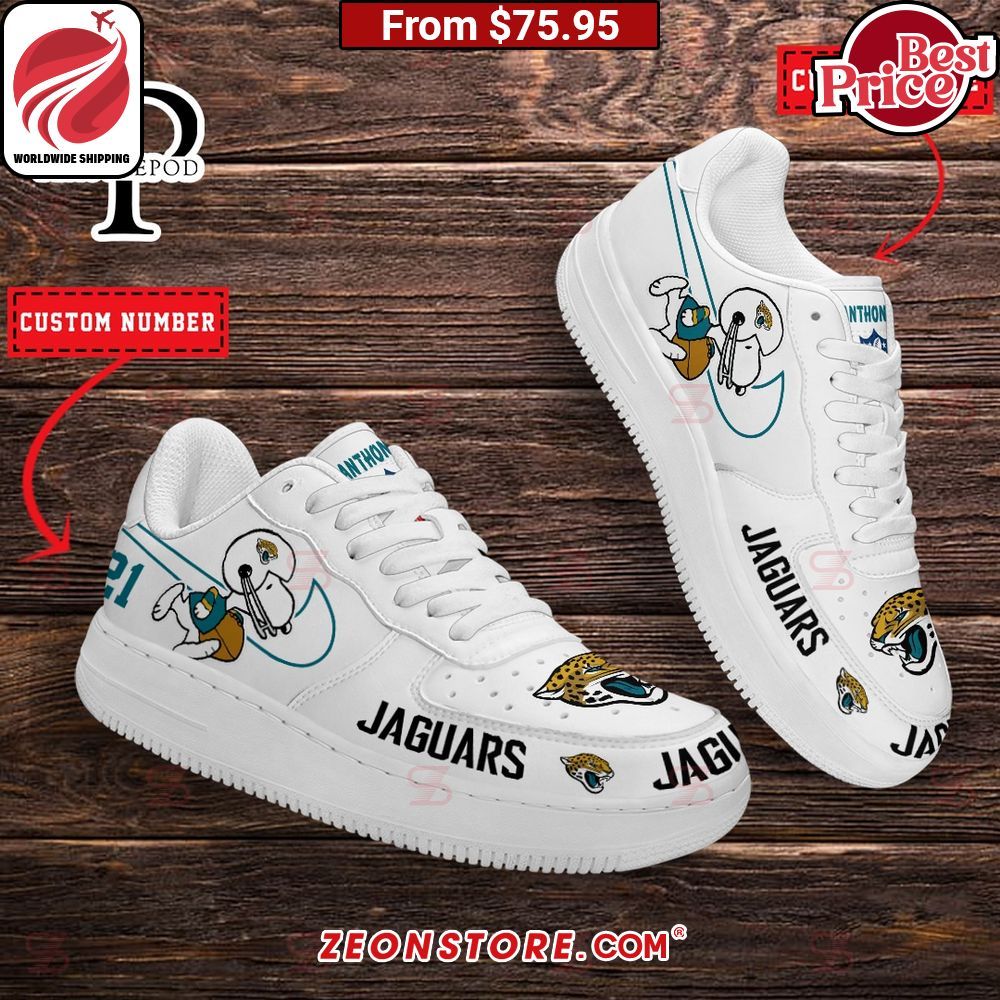 Jacksonville Jaguars NFL Snoopy Custom Nike Air Force 1 Sneaker