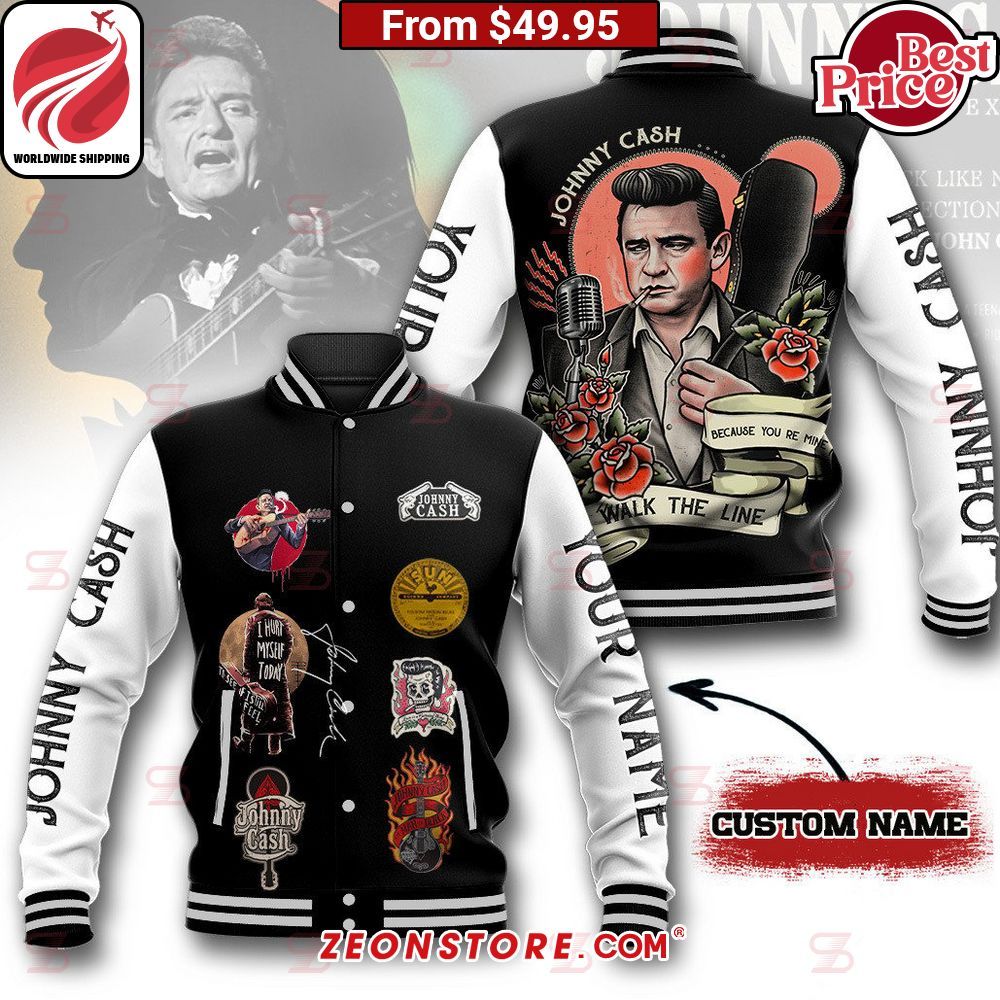 Johnny Cash Custom Baseball Jacket