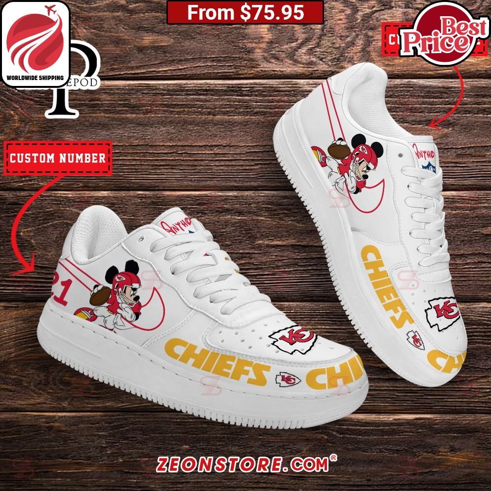 Kansas City Chiefs NFL Mickey Mouse Custom Nike Air Force 1 Sneaker