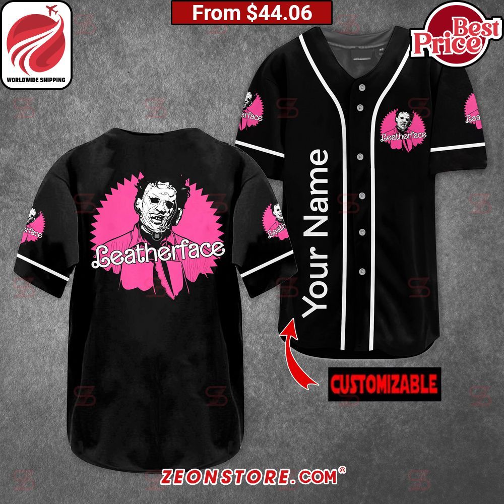 Leatherface In Pink Custom Baseball Jersey