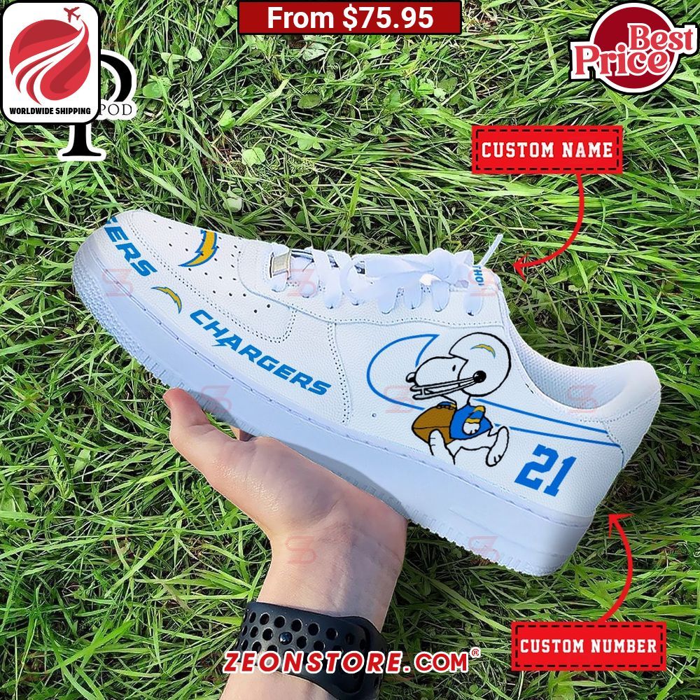 Los Angeles Chargers NFL Snoopy Custom Nike Air Force 1 Sneaker