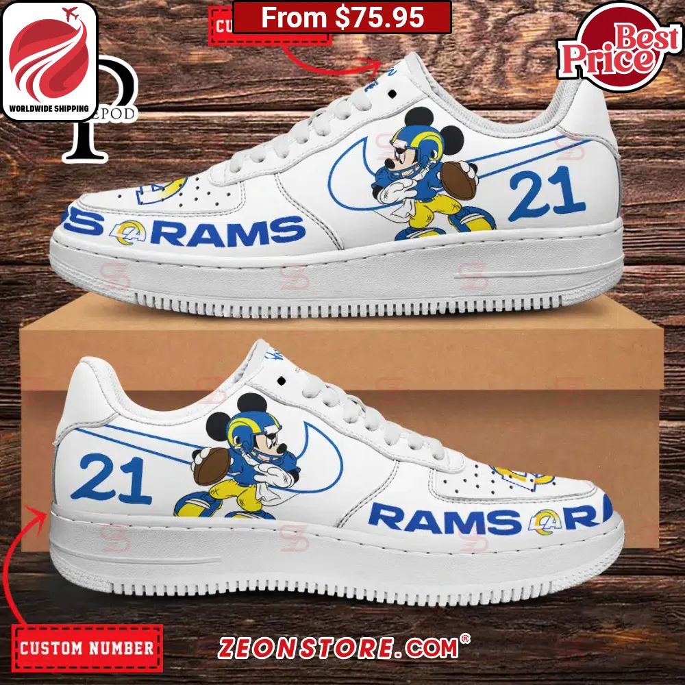 Los Angeles Rams NFL Mickey Mouse Custom Nike Air Force 1 Sneaker