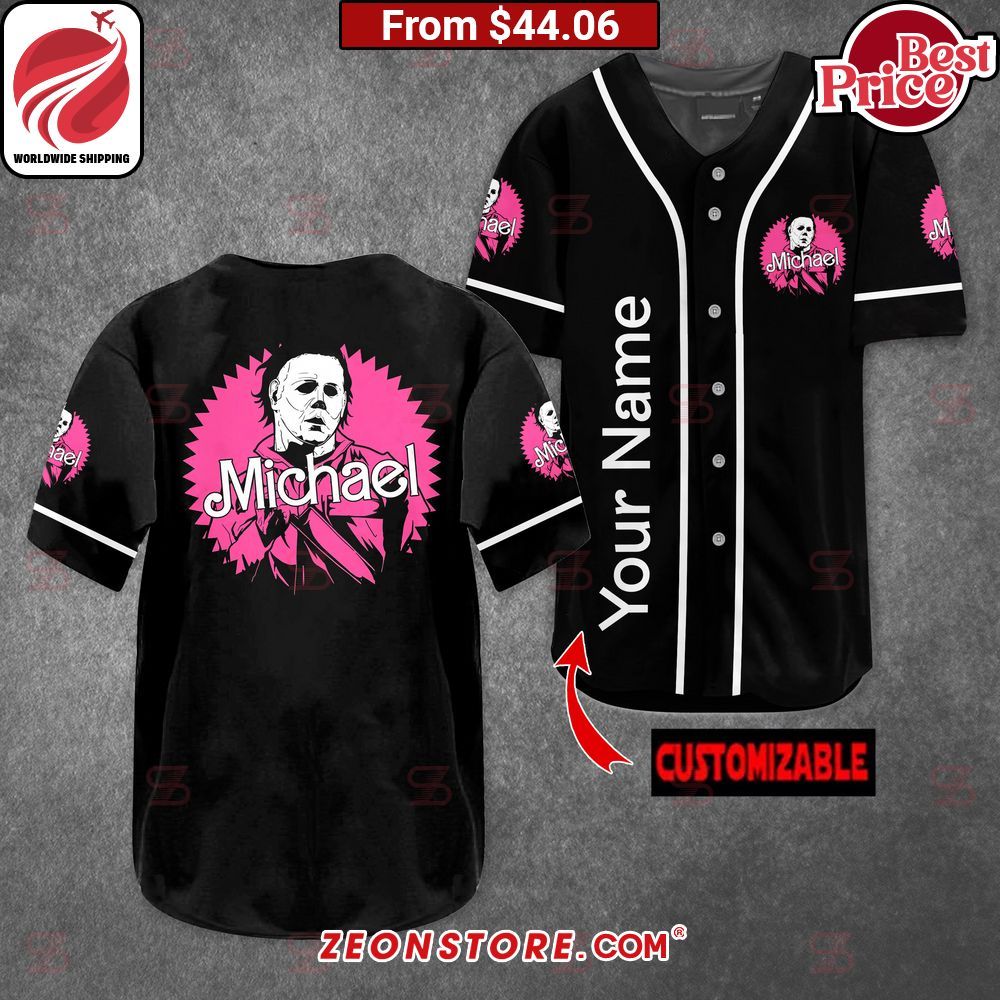 Michael Myers In Pink Custom Baseball Jersey