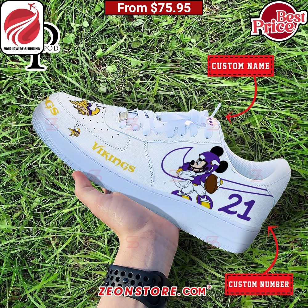 Minnesota Vikings NFL Mickey Mouse Custom Nike Air Force 1 Sneaker