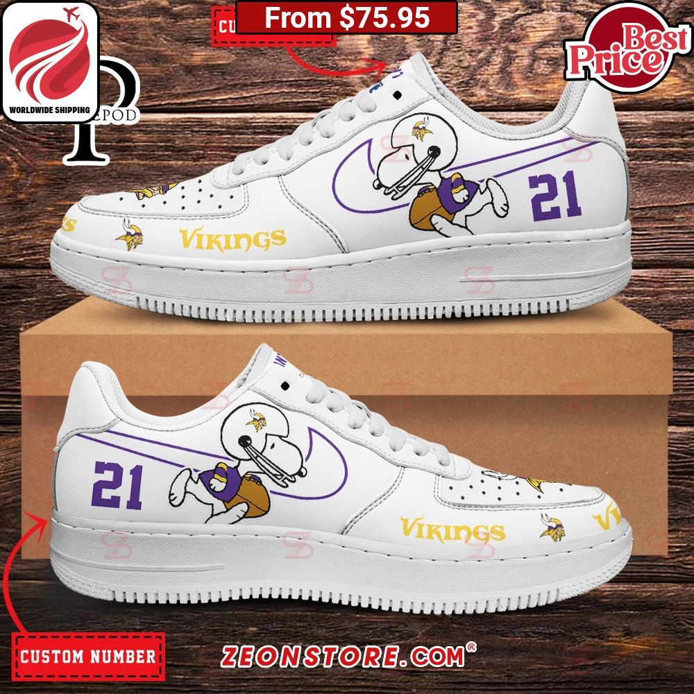 Minnesota Vikings NFL Snoopy Custom Nike Air Force 1 Sneaker