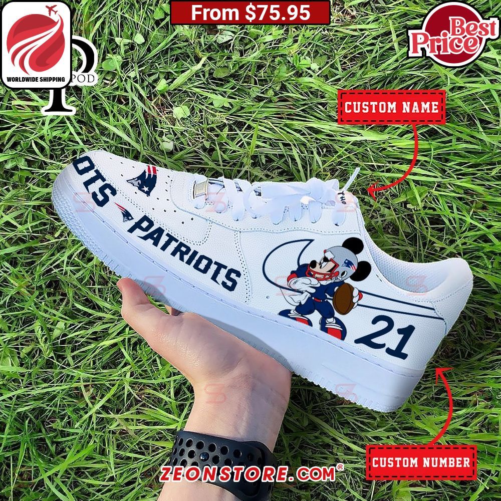 New England Patriots NFL Mickey Mouse Custom Nike Air Force 1 Sneaker