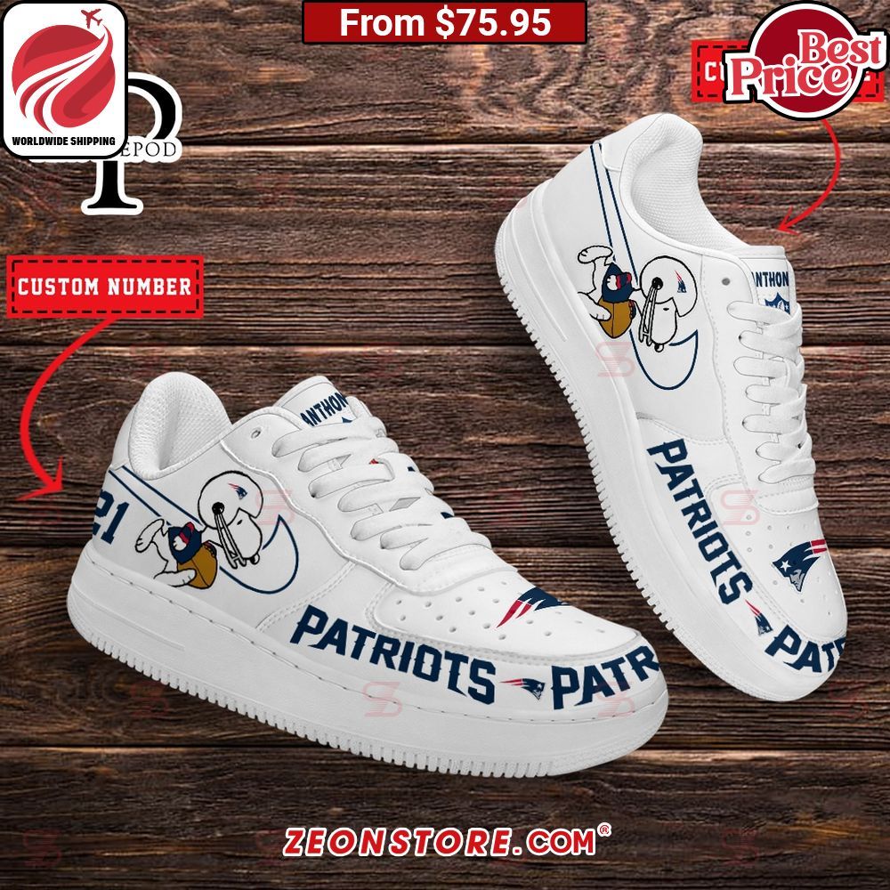 New England Patriots NFL Snoopy Custom Nike Air Force 1 Sneaker