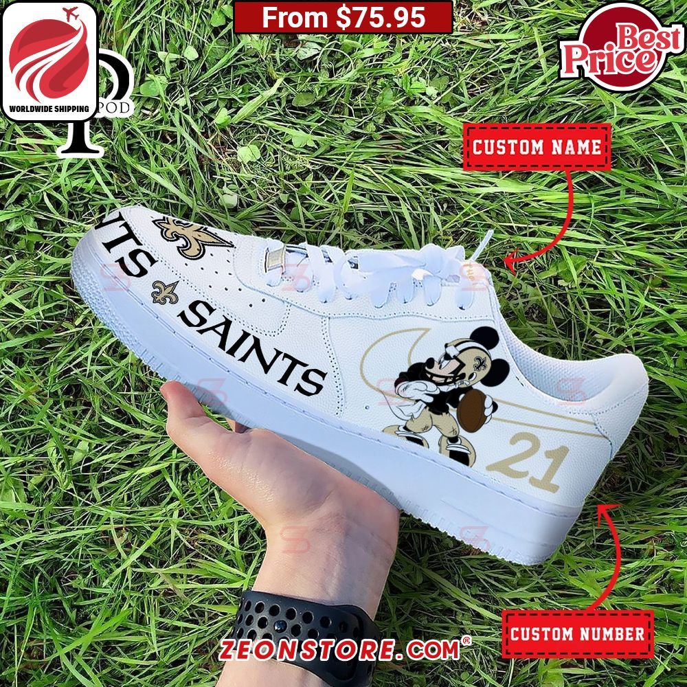 New Orleans Saints NFL Mickey Mouse Custom Nike Air Force 1 Sneaker