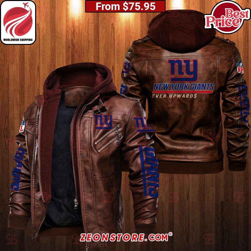 New York Giants Ever Upwards Leather Jacket