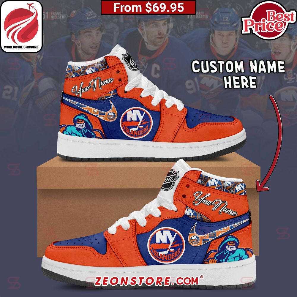 New York Islanders NHL Custom Nike Air Jordan High Top Shoes