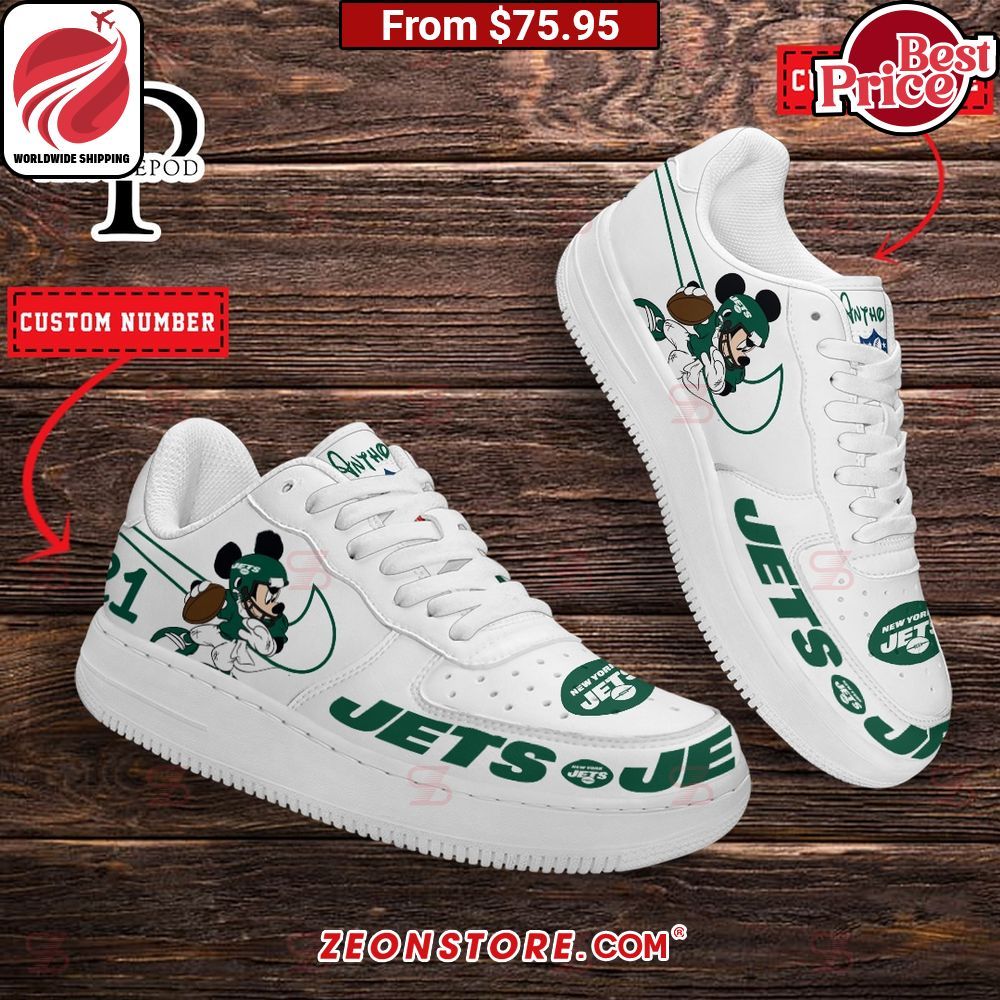 New York Jets NFL Mickey Mouse Custom Nike Air Force 1 Sneaker